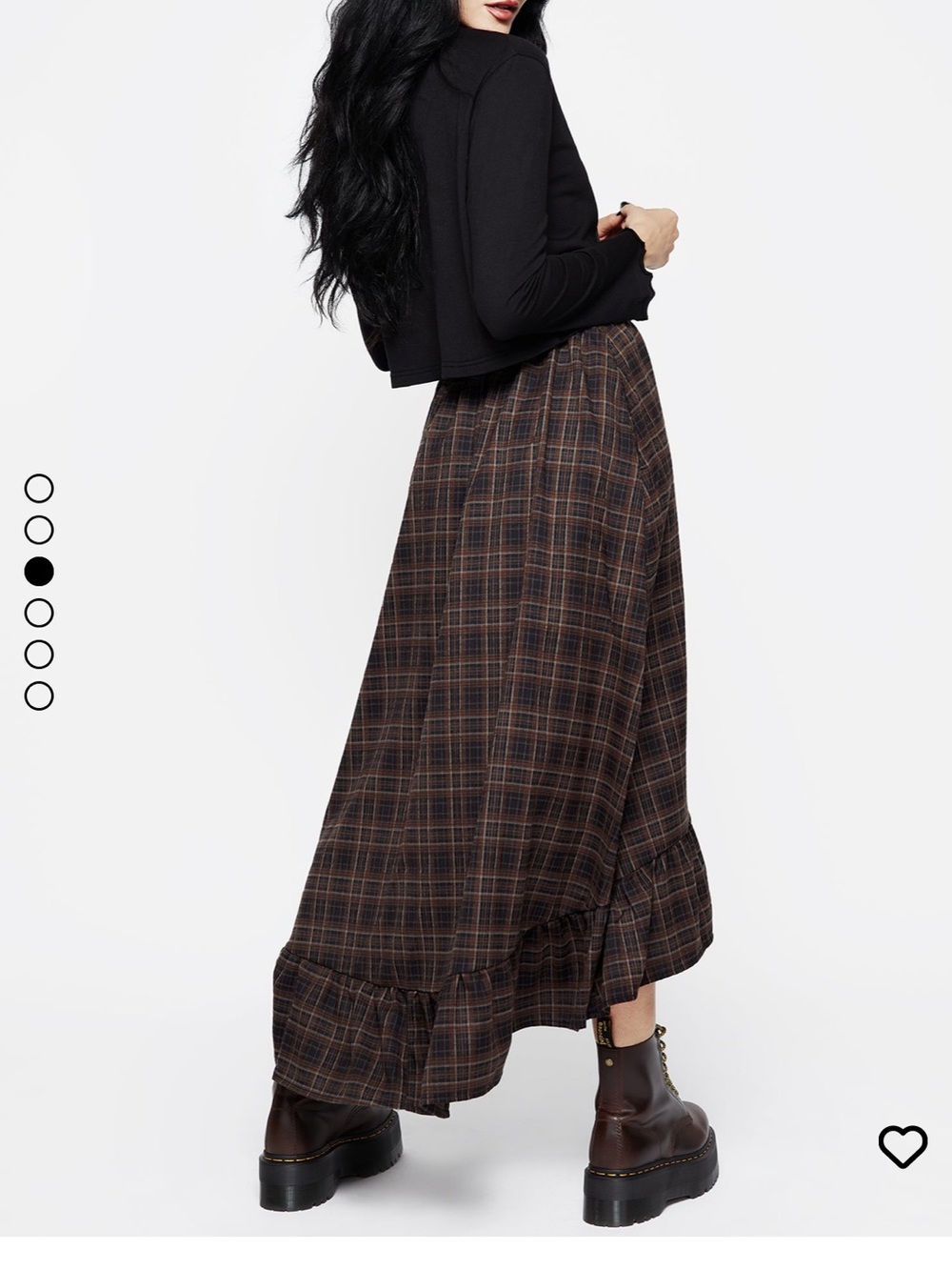 Disturbia Brown Plaid Maxi Skirt - Picture 2 of 6